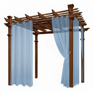 Laguna Outdoor Wasserdichte Haze Blue Voile Gardine 2