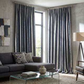 Leopard Lane Marineblau Gestreifte Tierfelloptik Vorhang 3