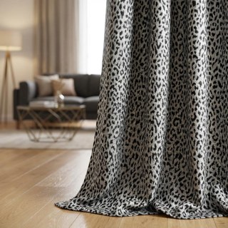 Leopard Spot Jacquard Schwarz-Weiß Tierfellmuster Vorhänge 2