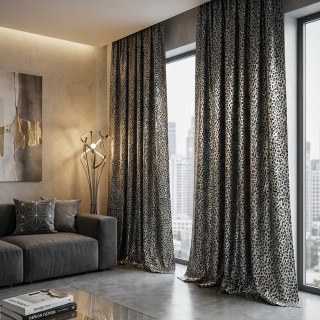 Leopard Spot Jacquard Schwarz-Weiß Tierfellmuster Vorhänge