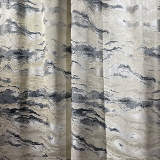 Marmorierter Luxus Jacquard mit Struktur in Anthrazit & Creme mit Goldglitzer 6