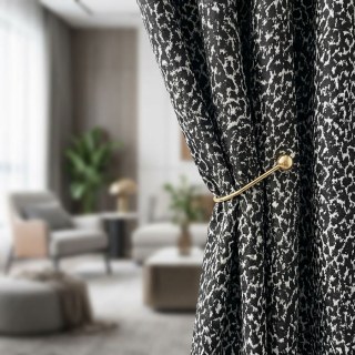 Noir Safari Leopard Spot Schwarz-Weiß Tierdruck Vorhänge 3