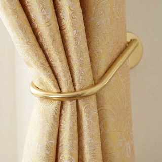 Üppiger floraler luxuriöser Jacquard Gold Damast Vorhang 4