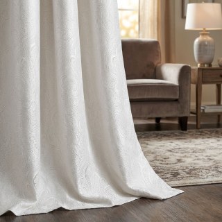 Opulente florale luxuriöse Jacquard graue Damastgardine 2