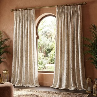 Palais Arabesque Luxuriöse 3D Jacquard Creme Champagner Damast Vorhänge 4