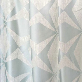 Pinwheel Prism Mid Century Modern Duck Egg Blue Geometrische Vorhänge 5