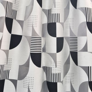 Retro Rhythm Mid Century Modern Schwarz Weiß und Grau Geometrischer Vorhang 5