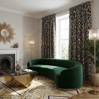 Savannah Jacquard Zebra Muster Schwarz-Weiß Vorhang