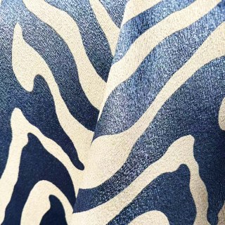 Savannah Luxuriöser Jacquard Marineblaues Zebra-Muster Vorhang 6