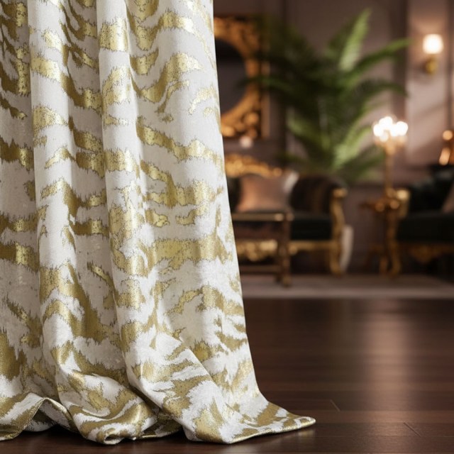 Tiger Stripes Cream and Gold Animal Print Curtain
Tigerstreifen Creme und Gold Animal Print Vorhang 1