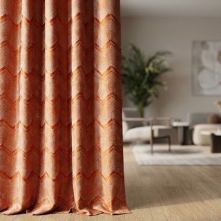 Zigzag Symphony Chevron Orange Kunstseide Moderne Geometrische Vorhänge 2
