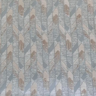 Alpine Luxus Jacquard Eisblau Geometrischer Vorhang mit Golddetails 5