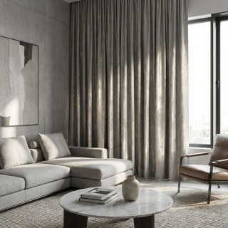 Goldene Zweige Luxus Jacquard Grauer Vorhang 3