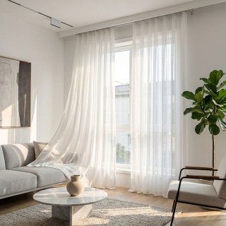 Mondschein Schimmer Silber Kräftige Gestreifte Weiße Voile Gardine 3