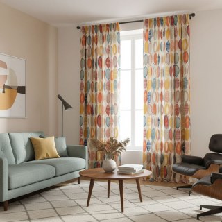 Infinity Rot Modernes Geometrisches Muster Vorhang 2