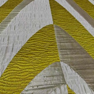 Ocean Wave Elegance Gelb und Gold Art Deco Geometrische Vorhänge 5