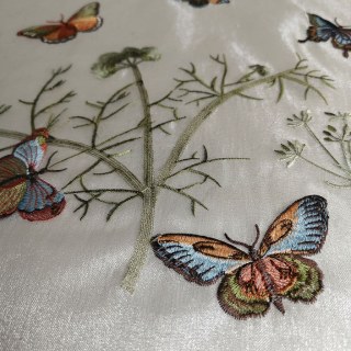 Schmetterlingsgarten Blumig Bestickte Organza Voile Gardine 5