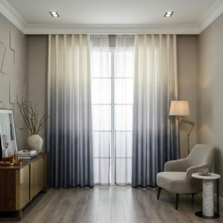 Candy Land Leinen-Optik Grau Ombre Vorhang