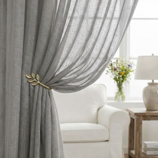 Daytime Textured Weaves Charcoal Light Grey Sheer Voile Curtain
Tageslichtstrukturierte Gewebe Anthrazit Hellgrauer Transparenter Voile Vorhang 2