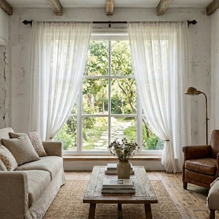 Diana Einzelsträngiger Senkrecht Goldgestickter Linien Voile Vorhang 3