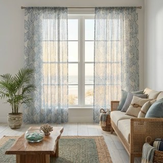 Lush Palm Tree Paradise Navy Semi Sheer Voile Curtain
Lush Palm Tree Paradise Navy Semi Sheer Voile Vorhang 2