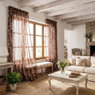 Pascal Braun Weinreben Druck Semi Sheer Voile Vorhang 2