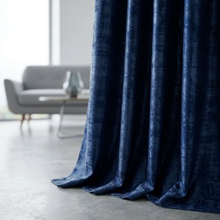Premium strukturierter Midnight Navy Blue Samtvorhang 3