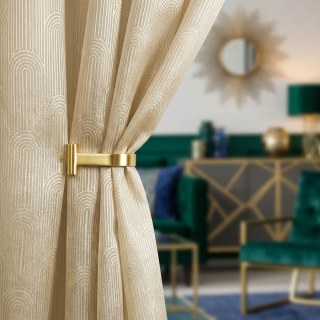 Rolling Hills Art Deco Schimmerndes Champagnergoldenes Voilegardinen 2