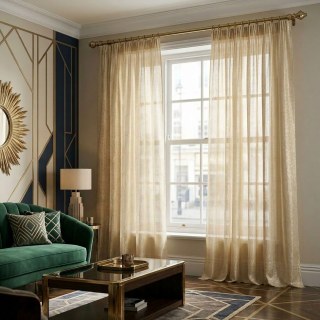 Rolling Hills Art Deco Schimmerndes Champagnergoldenes Voilegardinen 3