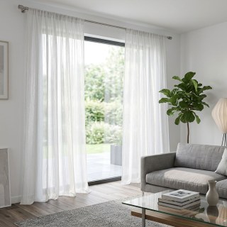 Seidenwasserfall Weißer Chiffon Voile Vorhang 2