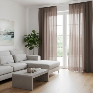 Weicher Breeze Braun Chiffon Voile Vorhang 2