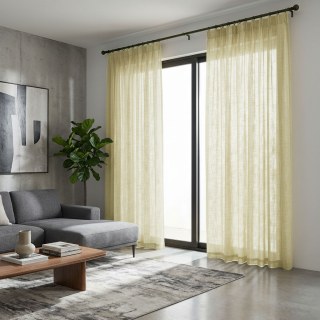 Ein Hauch von Sonnenschein, halbtransparent, zitronengelb, schwere Netzgardine