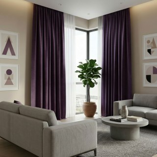 Cascade Matte Purple Lavender Velvet Vorhänge 4