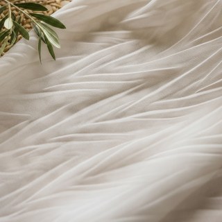 Ethereal Crinkle Crushed Rippling White Voile Vorhang 5