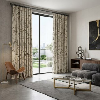 Graffiti Soul Schwarz und Weiß Abstrakte Linienkunst Chenille Vorhang 4