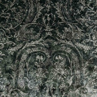 Heritage Luxus Dunkelgrün vergoldet Damask Velvet Vorhänge