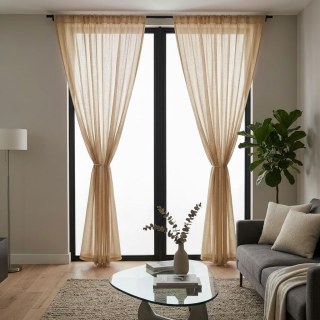 Luxe Kaffee Voile Vorhang 2