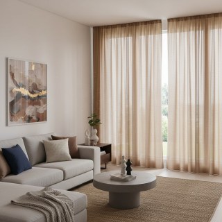 Luxe Kaffee Voile Vorhang 3