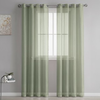 Luxe Limettengrüner transparenter Voile-Vorhang