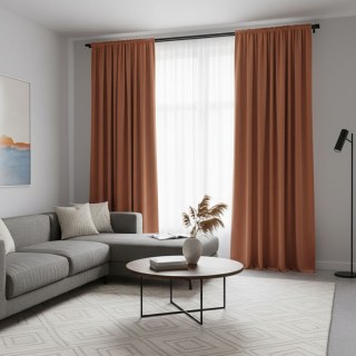 Matte Majestät Terracotta Burnt Orange 100% Blackout Velvet Vorhänge 2