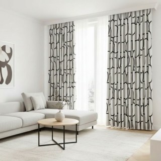 Pebble Path Geometrische Kreise Schwarz und Weiß Chenille Verdunkelungsvorhang 4