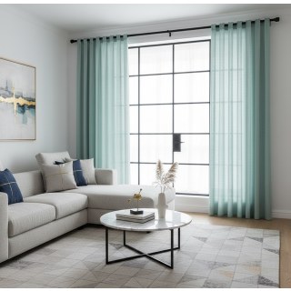 Die helle Seite Minzgrün Schwer Semi-Transparent Voile Vorhang 2