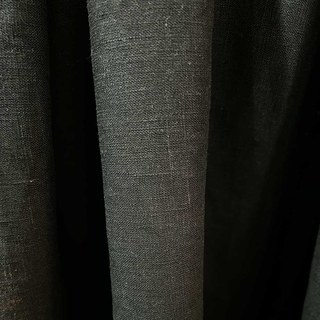 Shabby Chic Black 100% Flax Linen Curtains 5