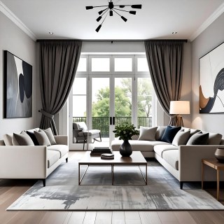 Lustrous Taupe Grey Velvet Curtain 2