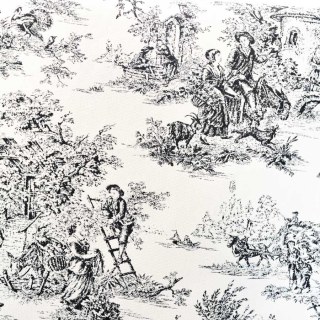 Amour Pastorale Black Toile de Jour Chenille Curtains 5