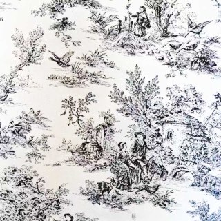 Amour Pastorale Black Toile de Jour Chenille Curtains 6