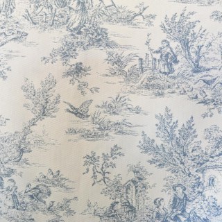 Amour Pastorale Blue Toile de Jour Chenille Curtains 6