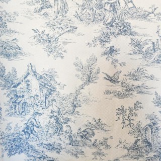 Amour Pastorale Blue Toile de Jour Chenille Curtains 5