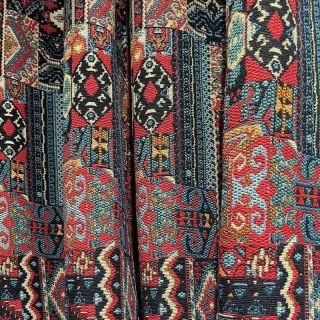 BOHO Rhapsody Multi Colour Red Geometric Curtain 6