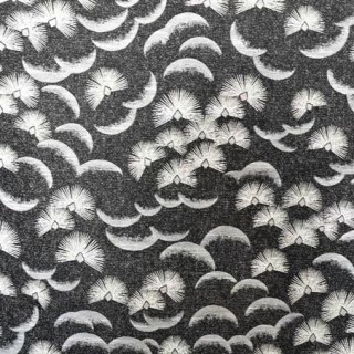 Fluttering Fanburst Art Deco Geometric Black and White Curtains 5